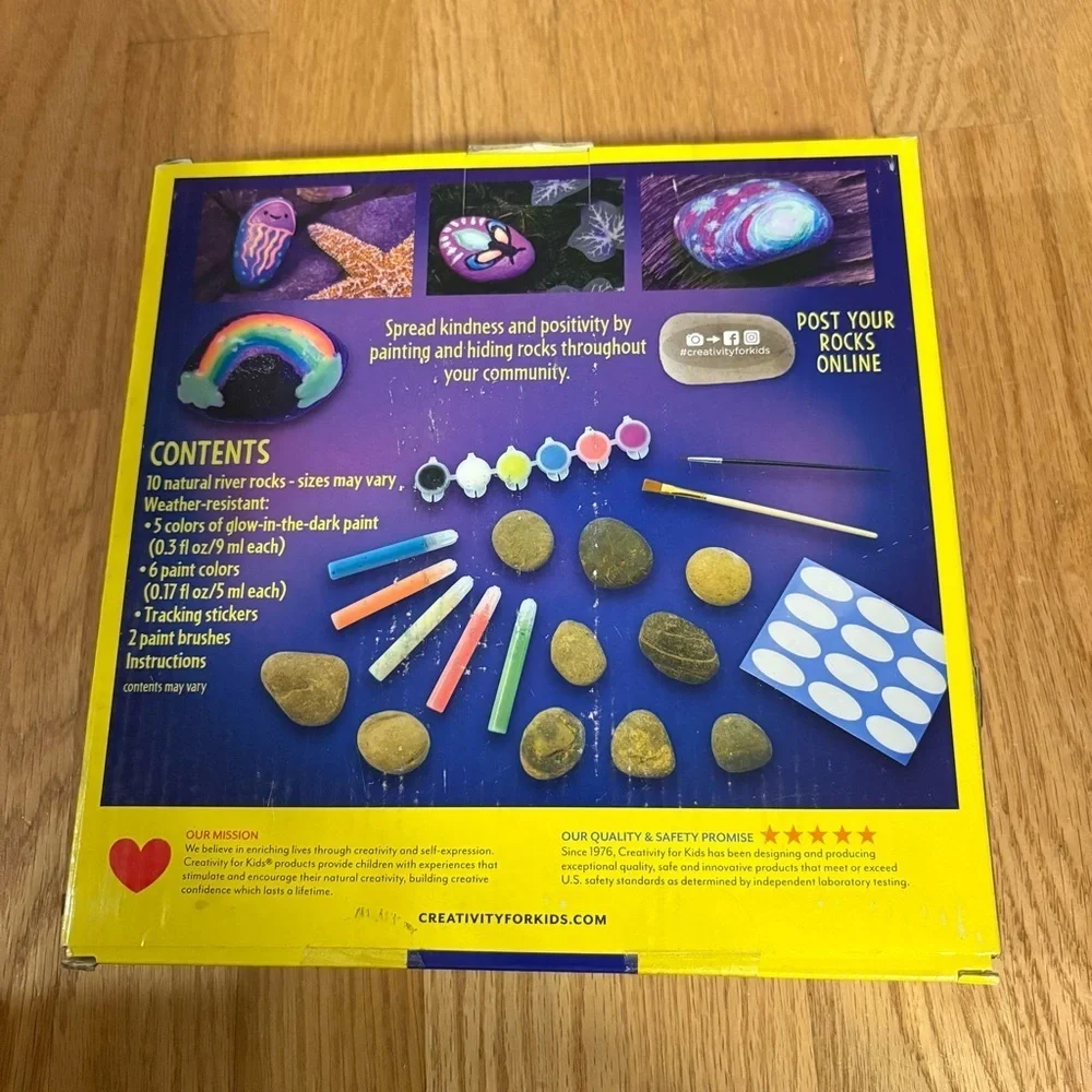Glow in the Dark Rock Painting Kit NEW Craft